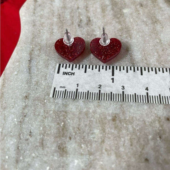 ❤️💛KC Glitter Heart Earrings NWT - Picture 3 of 3